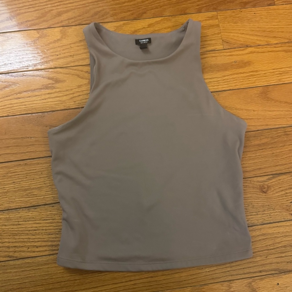 Express Body Contour Taupe Tank Top S